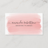 Moderne Elegant Typografie Blush Pink Waterverf Visitekaartje (Voorkant)