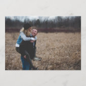 Moderne Elegant Typografie White Overlay Photo Save The Date (Achterkant)