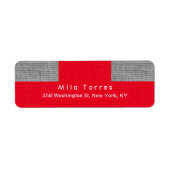 Moderne Elegant Uniek Rood Grijs Patroon Etiket (Voorkant)