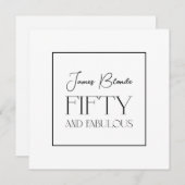 Moderne Elegant Unisex 50e verjaardag Kaart (Voorkant / Achterkant)
