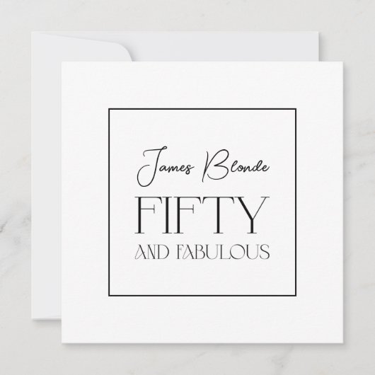 Moderne Elegant Unisex 50e verjaardag Kaart (Voorkant)