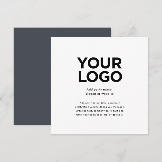 Moderne elegant uw zakelijke Logo en tekstvierkant Kaart (Voorkant / Achterkant)