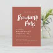 Moderne elegant verbrand baksteen Bachelorette Par Kaart (Staand voorkant)