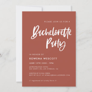 Moderne elegant verbrand baksteen Bachelorette Par Kaart