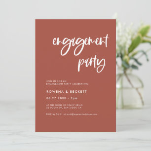Moderne elegant verbrand bouwsteen Engagement part Kaart