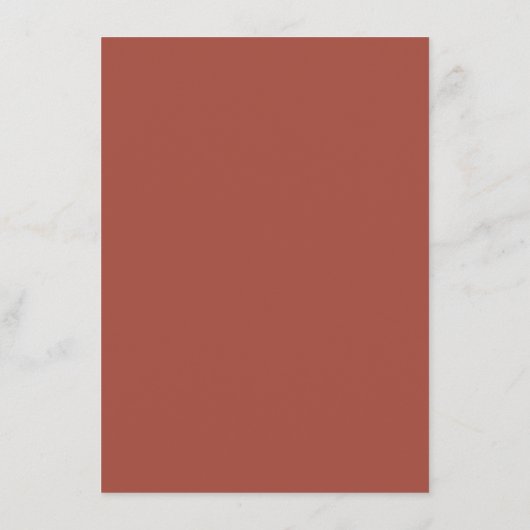 Moderne elegant verbrande brick bruiloft details informatiekaartje (Achterkant)