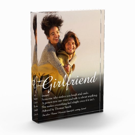 Moderne Elegant Vriendin Definition Script Fotoblokken (Links)