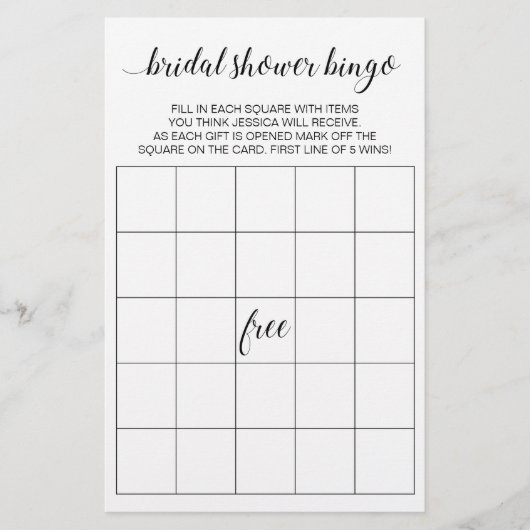 Moderne Elegant Vrijgezellenfeest Bingo Game Flyer (Voorkant)