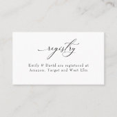 Moderne Elegant Vrijgezellenfeest Registry Insert  Visitekaartje (Voorkant)