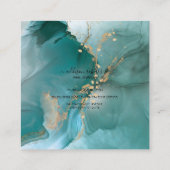 Moderne Elegant Waterverf Blauwgroen juwelenzorg Vierkante Visitekaartje (Achterkant)