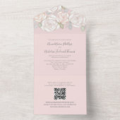 Moderne Elegant Waterverf Floral Guest All In One Uitnodiging (Binnen)