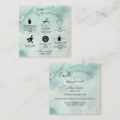 Moderne Elegant Waterverf Green Candle Care Squa Vierkante Visitekaartje (Voorkant / Achterkant)