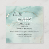 Moderne Elegant Waterverf Green Candle Care Squa Vierkante Visitekaartje (Achterkant)