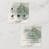 Moderne Elegant Waterverf Green Candle Care Vierkante Visitekaartje (Voorkant / Achterkant)
