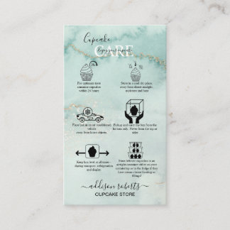 Moderne Elegant Waterverf Green Cupcake Care Bus Visitekaartje