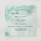 Moderne Elegant Waterverf Green Cupcake Care Squar Vierkante Visitekaartje (Achterkant)