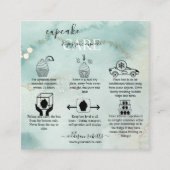 Moderne Elegant Waterverf Green Cupcake Care Squar Vierkante Visitekaartje (Voorkant)