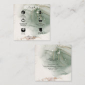 Moderne Elegant Waterverf Green Jewelry Care Vierkante Visitekaartje (Voorkant / Achterkant)