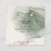 Moderne Elegant Waterverf Green Jewelry Care Vierkante Visitekaartje (Achterkant)