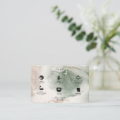 Moderne Elegant Waterverf Green Jewelry Care Visitekaartje (Staand voorkant)