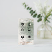 Moderne Elegant Waterverf Green Jewelry Care Visitekaartje (Staand voorkant)