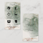 Moderne Elegant Waterverf Green Jewelry Care Visitekaartje (Voorkant / Achterkant)