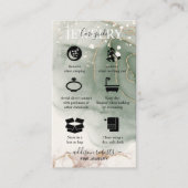 Moderne Elegant Waterverf Green Jewelry Care Visitekaartje (Voorkant)