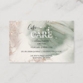 Moderne Elegant Waterverf Groene en Gold Cake Care Visitekaartje (Achterkant)