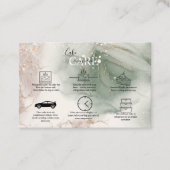 Moderne Elegant Waterverf Groene en Gold Cake Care Visitekaartje (Voorkant)