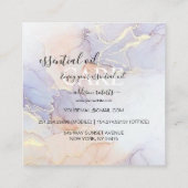 Moderne Elegant Waterverf Groene etherische olie Vierkante Visitekaartje (Achterkant)