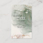 Moderne Elegant Waterverf Groene etherische olie Visitekaartje (Achterkant)