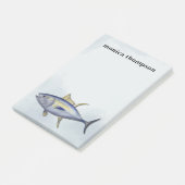 Moderne Elegant Waterverf Simple Blue Tuna Fish Post-it® Notes (Schuin)
