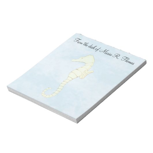 Moderne Elegant Waterverf Simple Seahorse Sealife Notitieblok (Linkerzijde)