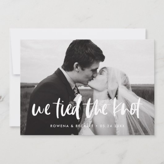 Moderne elegant We hebben de knoop doorgehakt. Aankondiging (Voorkant)