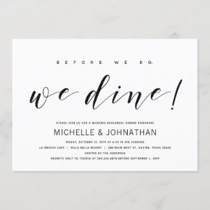 Moderne Elegant Wedding Rehearsal Dinner Invites Kaart