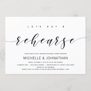 Moderne Elegant Wedding Rehearsal Dinner Invites Kaart