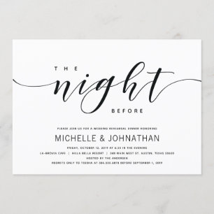 Moderne Elegant Wedding Rehearsal Dinner Invites Kaart