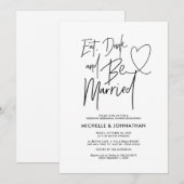Moderne Elegant Wedding Rehearsal Dinner Invites Kaart (Voorkant / Achterkant)