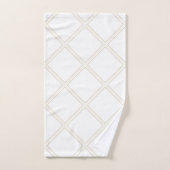 Moderne Elegant White & Beige Diamonds Bad Handdoek (Handdoek)