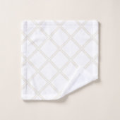 Moderne Elegant White & Beige Diamonds Bad Handdoek (Wasdoekje)