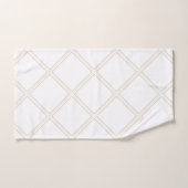 Moderne Elegant White & Beige Diamonds Bad Handdoek (Handdoek)