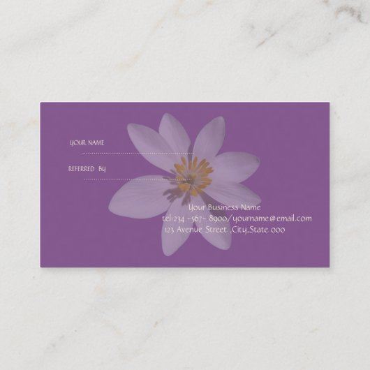 Moderne Elegant White Daisy Referral Kaart (Achterkant)