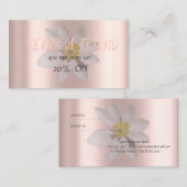 Moderne Elegant White Daisy, Roos Gold Referral Ka (Voorkant / Achterkant)