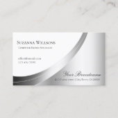 Moderne Elegant White en Silver Decor Eye Catching Visitekaartje (Voorkant)