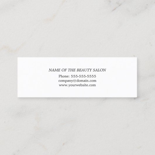 Moderne Elegant White Faux Gold Scissors Comb Mini Visitekaartje (Achterkant)