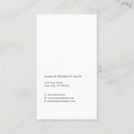 Moderne Elegant White Faux Gold Stripes Haarstylis Visitekaartje (Achterkant)