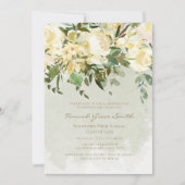 Moderne Elegant White Floral Eucalyptus Afstuderen Kaart (Voorkant)