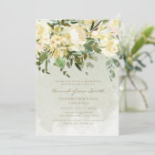 Moderne Elegant White Floral Eucalyptus Afstuderen Kaart (Staand voorkant)
