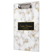 Moderne Elegant White Gold Marble Name - Klembord (Links)