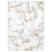 Moderne Elegant White Gold Marble Name - Klembord (Achterkant)